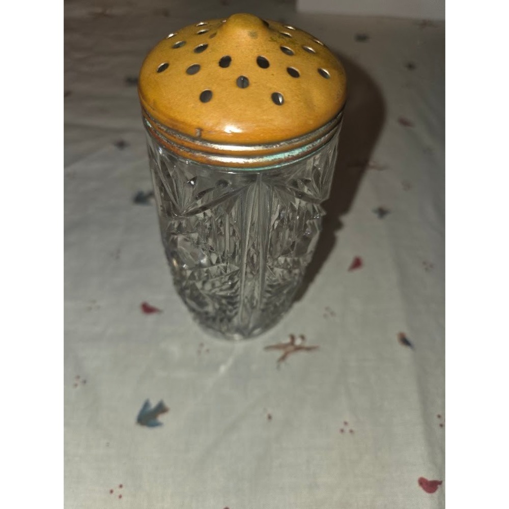 Beautiful Antique Sugar/Cocoa Shaker Cut Glass VTG jar
